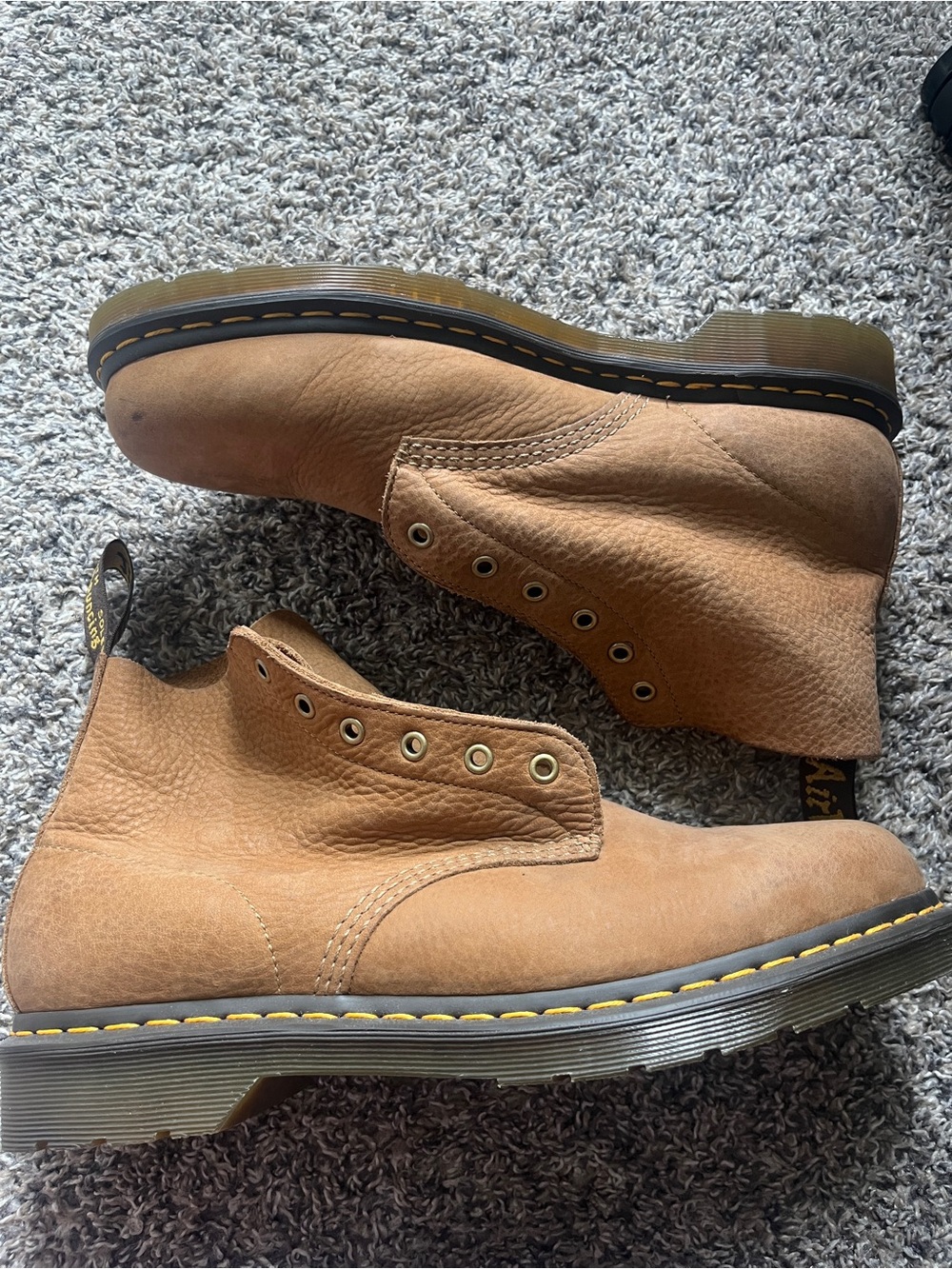 Doc Martins dr martins
Size 12
Classic Tan Leather Men's Lace-Up Boots